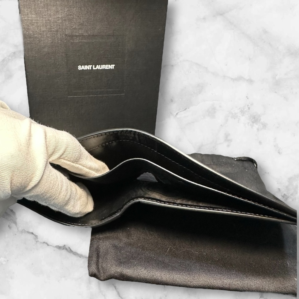 NWT Saint Laurent Men’s Black Leather Wallet - Picture 5 of 5